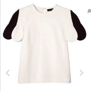 SOLD: Victoria Beckham: Black & White Scallop Top